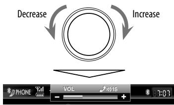 JVC KW-NT3E - Adjusting the volume of calls/earpiece - 1