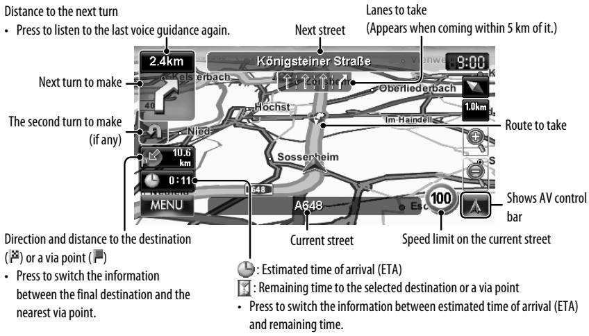 JVC KW-NT3E - About route guidance screen - 1