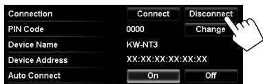 JVC KW-NT3E - Connecting/disconnecting a registered Bluetooth device - 3