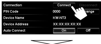 JVC KW-NT3E - Connecting/disconnecting a registered Bluetooth device - 1