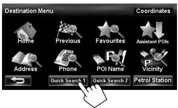 JVC KW-NT3E - Select one of the [Quick Search] buttons to register the category. - 1
