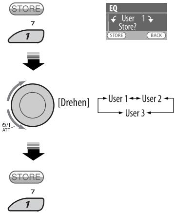 JVC KD-BT1 - Speichern Sie die Einstellungen. - 1