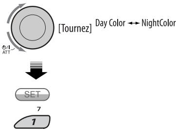 JVC KD-BT1 - Choisissez "Day Color" ou "NightColor". - 1