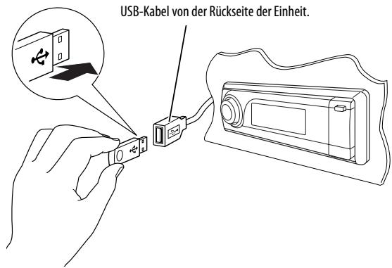 JVC KD-BT1 - Diese Einheit kann MP3/WMA/WMA-DRM10 ^*1 /AAC ^*2 /WAV Tracks abspielen, die in einem USB-Gerät abgelegt sind. - 1