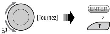 JVC KD-BT1 - Choisissez l'élément souhaité. - 1