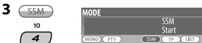 JVC KD-BT1 - Préréglage automatique des stations FM—SSM (Mémorisation automatique séquentielle des stations puissantes) - 3