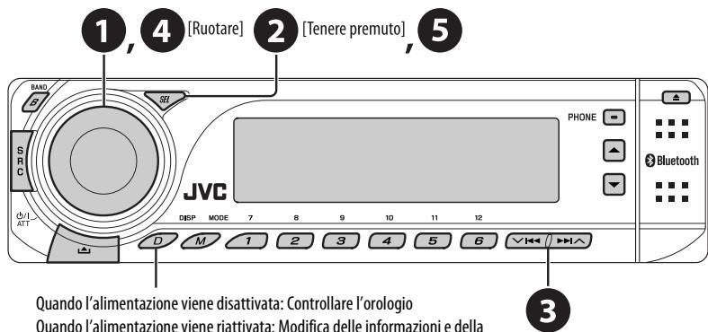 JVC KD-BT1 - Annullare la demo del display e impostare l'orologio - 1