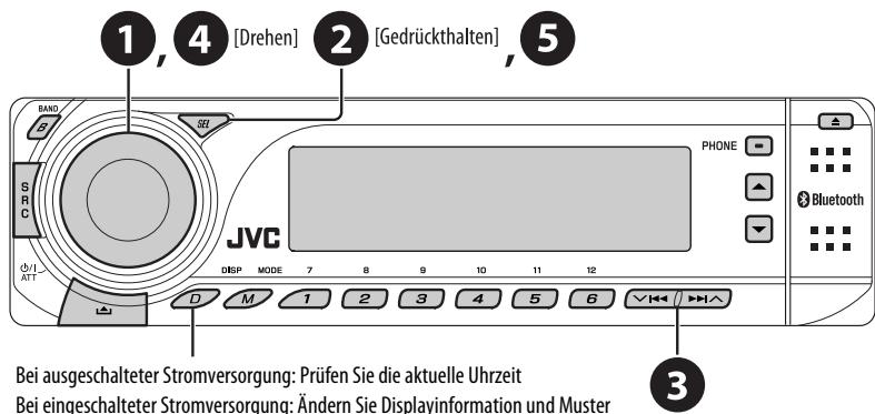 JVC KD-BT1 - Beenden Sie die Display-Demonstration und stellen Sie die Uhr ein - 1