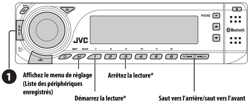 JVC KD-BT1 - Utilisation d'un lecteur audio Bluetooth - 1