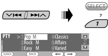 JVC KD-BT1 - Wählen Sie „Search“. - 1