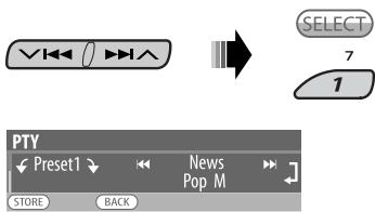 JVC KD-BT1 - Selezionare "Memory". - 1