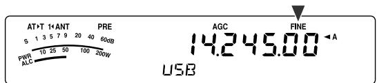 AT+T 1+ANT PRE S 1 3 5 7 9 20 40 60dB PWB 10 25 50 100 200W ALG AGC FINE ←A USB