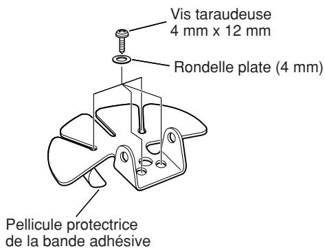 Vis taraudeuse 4 mm x 12 mm Rondelle plate (4 mm) Pellicule protectrice de la bande adhésive