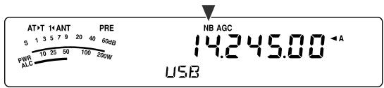 AT+T 1+ANT PRE $ 1 3 5 7 9 20 40 60dB PWR 10 25 50 100 200W ALC NB AGC 14.245.00 ←A USB