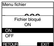 Menu fichier Fichier bloqué ON ON OFF RETOUR EXIT