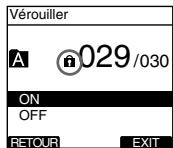 Vérouiller A 029/030 ON OFF RETOUR EXIT