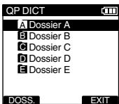 QP DICT A Dossier A B Dossier B C Dossier C D Dossier D E Dossier E DOSS. EXIT