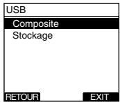 USB Composite Stockage RETOUR EXIT