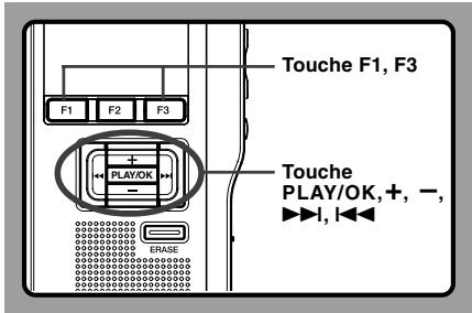 Touche F1, F3 F1 F2 F3 PLAT/OK + - Touche PLAY/OK, +, -, ►►I, I◄►
