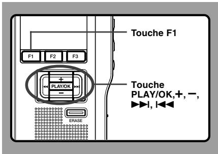 Touche F1 F1 F2 F3 PLAY/OK + - Touche PLAY/OK, +, -, ►►I, I◄►
