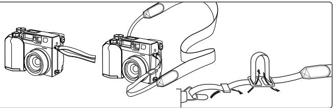 OLYMPUS CAMEDIA C-3000 ZOOM - Attaching the strap - 1