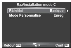 Raz/installation mode C Réinitial Basique Mode Personnalisé Enreg Retour MENU Conf OK