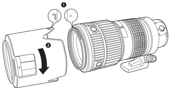 OLYMPUS ZUIKO DIGITAL ED 35 - Fixation du pare-soleil - 2
