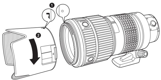 OLYMPUS ZUIKO DIGITAL ED 35 - Fixation du pare-soleil - 1