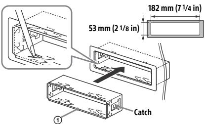 SONY CDX-G3100UV - Mounting the unit in the dashboard - 1