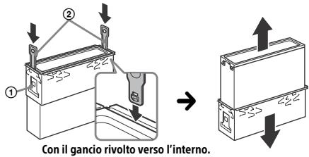 SONY CDX-G3100UV - Rimozione della staffa e della cornice protettiva - 2