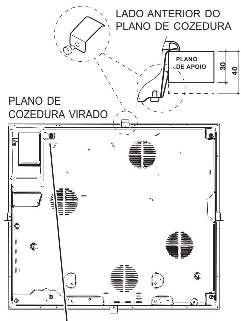 LADO ANTERIOR DO PLANO DE COZEDURA PLANO DE APOIO 30 40 PLANO DE COZEDURA VIRADO