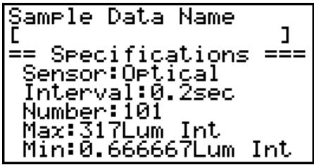CASIO FX-9750GII - - To save current sample data to a file - 3