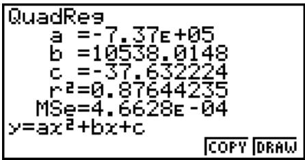 CASIO FX-9750GII - • To perform quadratic regression - 2