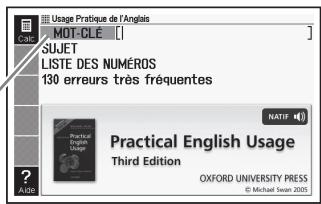 CASIO EW-F4000C,  EW-F4000E - Recherche d'un mot-clé (Recherche Mots-clés) - 1