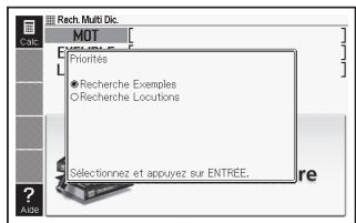 CASIO EW-F4000C,  EW-F4000E - Spécification de l'ordre d'affichage des dictionaries pour les listes de résultats - 1