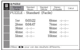 CASIO EW-F4000C,  EW-F4000E - Affichage des 10 meilleur temps mis à résoudre un puzzle - 1