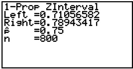 CASIO GRAPH 75 - - Intervalle Z à 1 proportion - 2