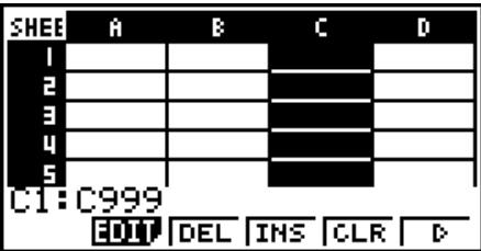 CASIO GRAPH 75 - ■ Déplacement du curseur de cellule - 3