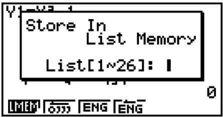 CASIO GRAPH 75 - Exemple Utiliser le mode TABLE pour créer une table numérique pour la formule (Y1 = x^2 - 1) , puis copiez la table dans la liste 1 du mode STAT - 2