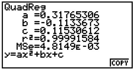 CASIO GRAPH 75 - - Calcul du coefficient de détermination (r^2) et de MSe - 1