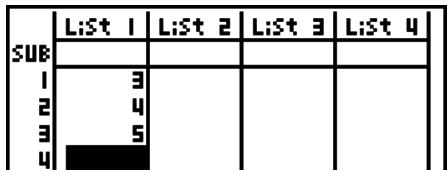 CASIO GRAPH 75 - - Pour introduire des valeurs une à une - 3