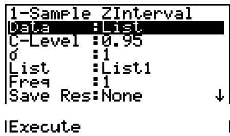 CASIO GRAPH 75 - - Intervalle Z à 1 échantillon - 1