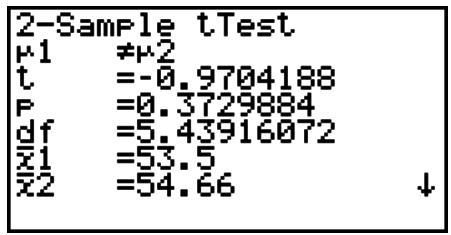 CASIO GRAPH 75 - - Test t à 2 échantillons - 2