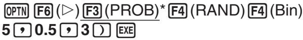 CASIO GRAPH 75 - - Génération de nombres aléatoires suivant une distribution binomiale (RanBin#) - 2