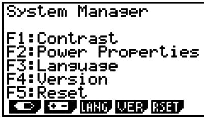 CASIO GRAPH 75 - Utilisation du menu de réglages du système - 1