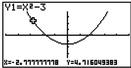 CASIO GRAPH 75 - ■ Lecture des coordonnées de points sur une ligne de graphe - 1