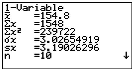 CASIO GRAPH 75 - ■ Calculs statistiques à variable unique - 1