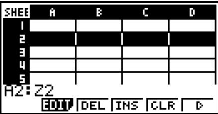 CASIO GRAPH 75 - ■ Déplacement du curseur de cellule - 2