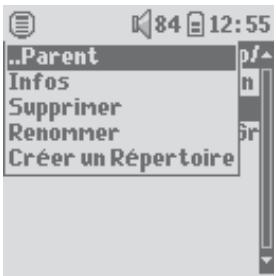 ARCHOS GMINI XS100 - Menu contextuel d'un fichier - 1