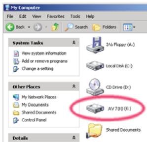 ARCHOS AV 700 - Windows® ME et 2000 - 1